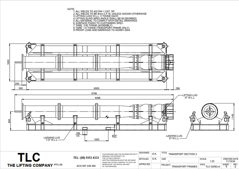 2.5T Burrup Pump Transport Frame Assmebly