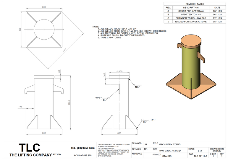 100T Machinery Stand TLC