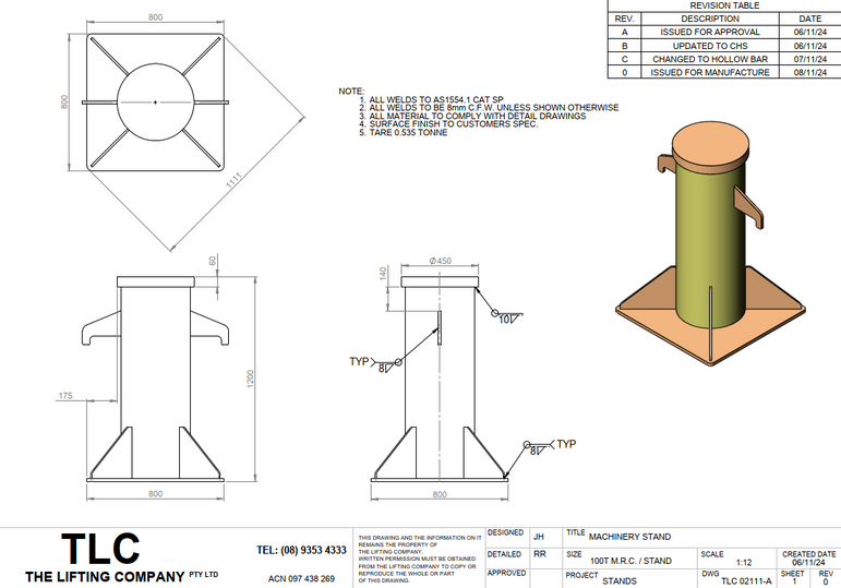 100T Machinery Stand