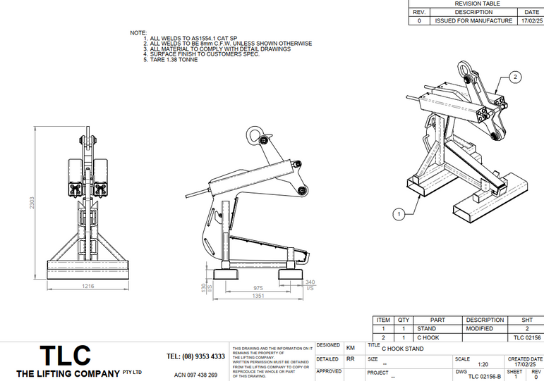 20T Self Centering C Hook with Frame