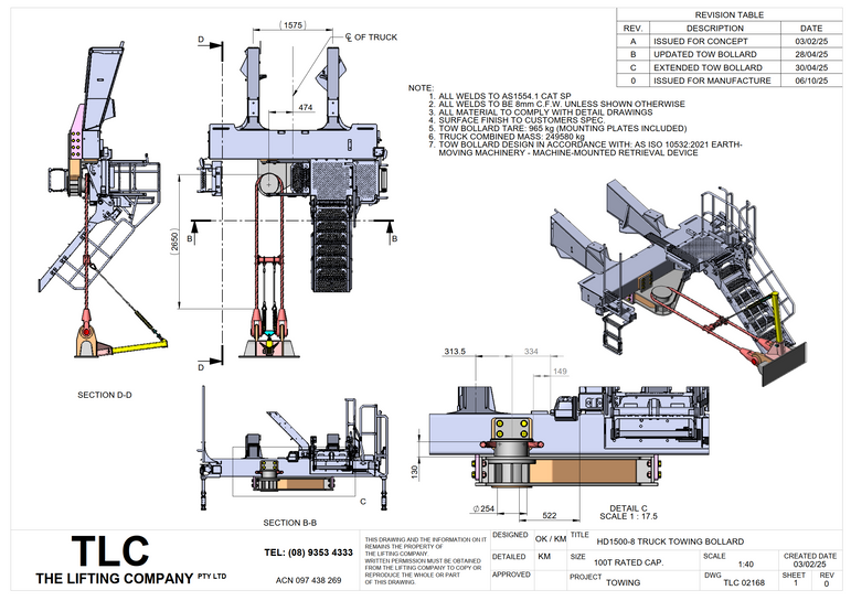 100T Weld On Tow Bollard (D10)