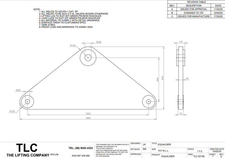 70T Equaliser Plate