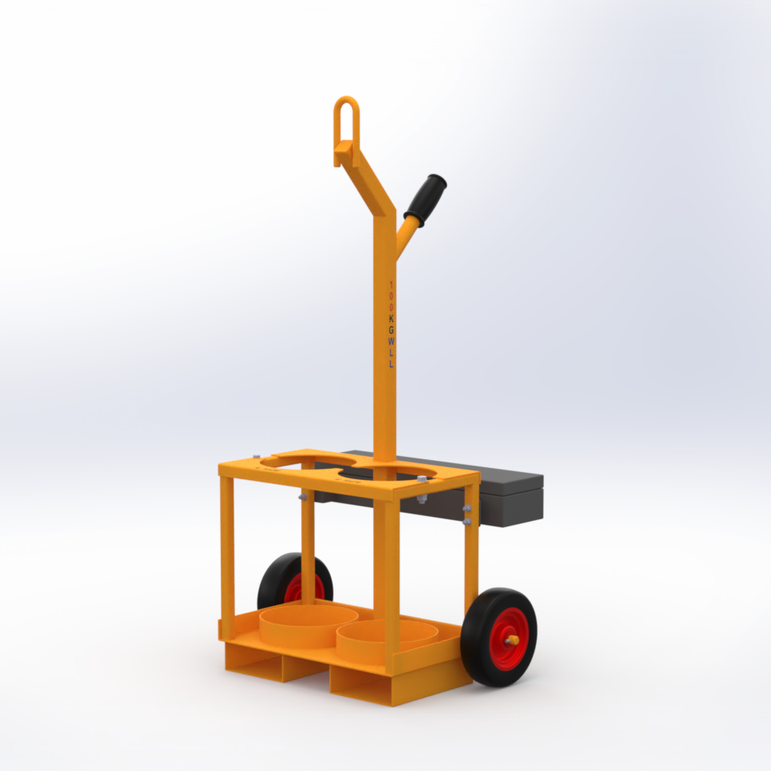 100kg Low Head Room 'E Size' Gas Bottle Trolley