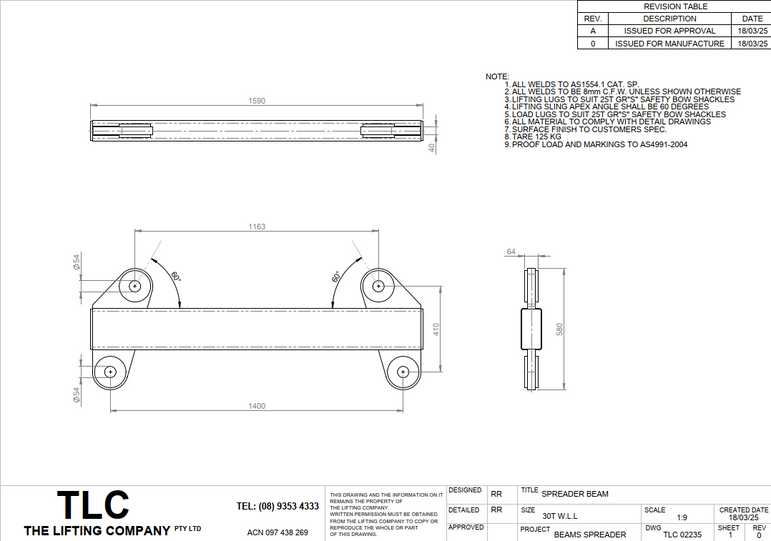 30T Fixed Spreader Beam