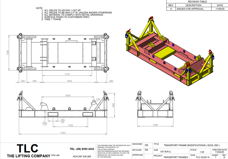 10T KVOL Flender Drive Transport Frame