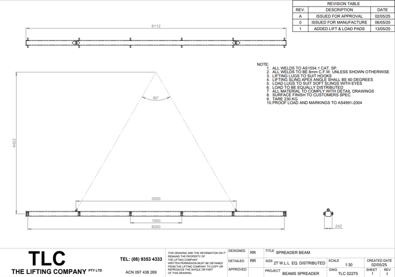 2T 8m Spreader Beam