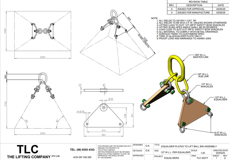 12T Bin Lift Equaliser Plate Assembly