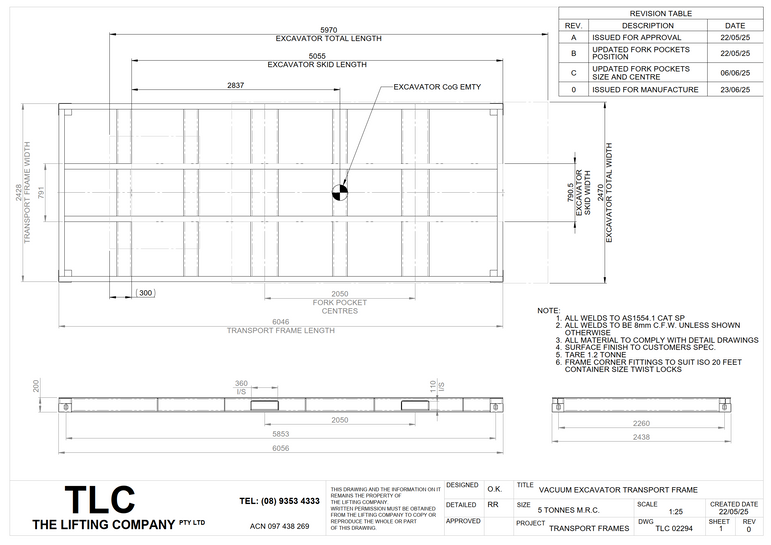 5T Vacuum Excavator Transport Frame