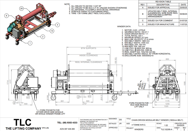 4T Modular Belt Winder