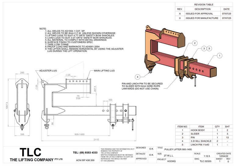 2T Pulley Lifter Coil Hook