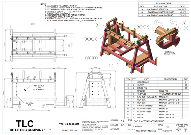 2.9T Shaft Transport Frame
