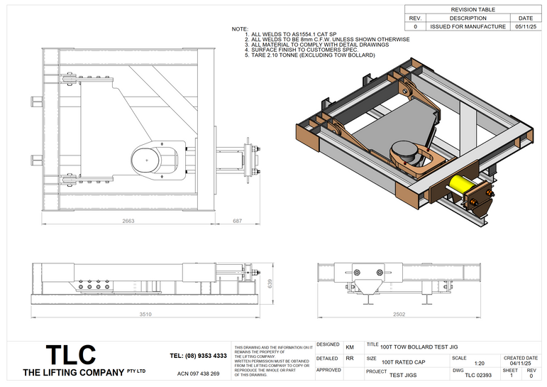 100T Tow Bollard Test Jig