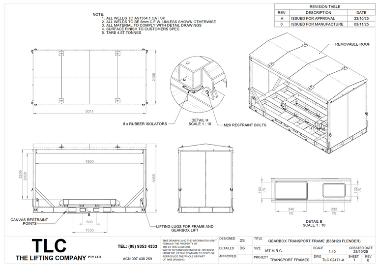 16T Gearbox Transport Frame TLC