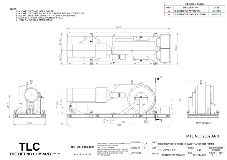 31T 650kW Motor Transport Frame