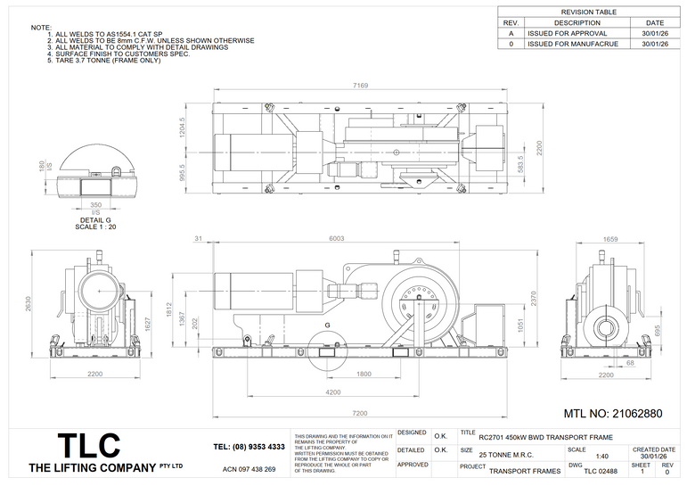 25T 450kW BWD Transport Frame