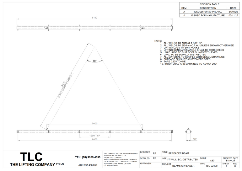 3T 8m Spreader Beam TLC
