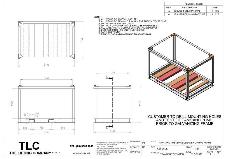 1.5T Water Tank Transport Frame