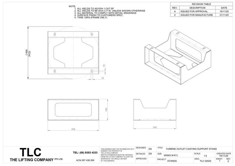 650KG Turbo Housing Support Stand