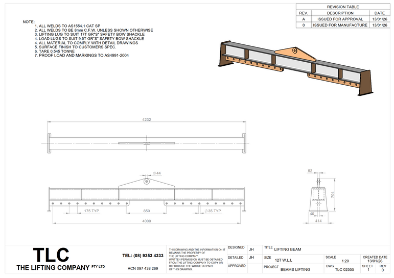 12T Multihole Lifting Beam