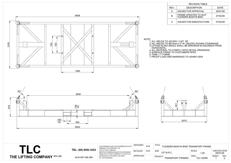 12T B2SH16 Gearbox Transport Frame