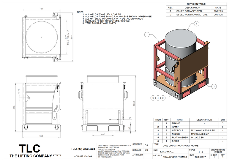 300KG Drum Transport Frame