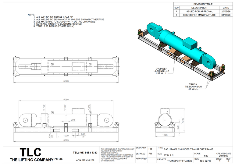 8T Cylinder Transport Frame