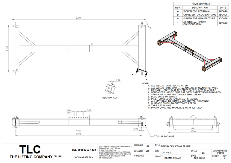 12T PVC Pipe Lifting Frame TLC