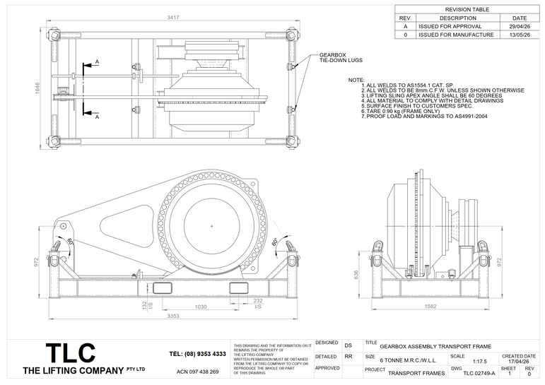 6T Gearbox Transport Frame TLC