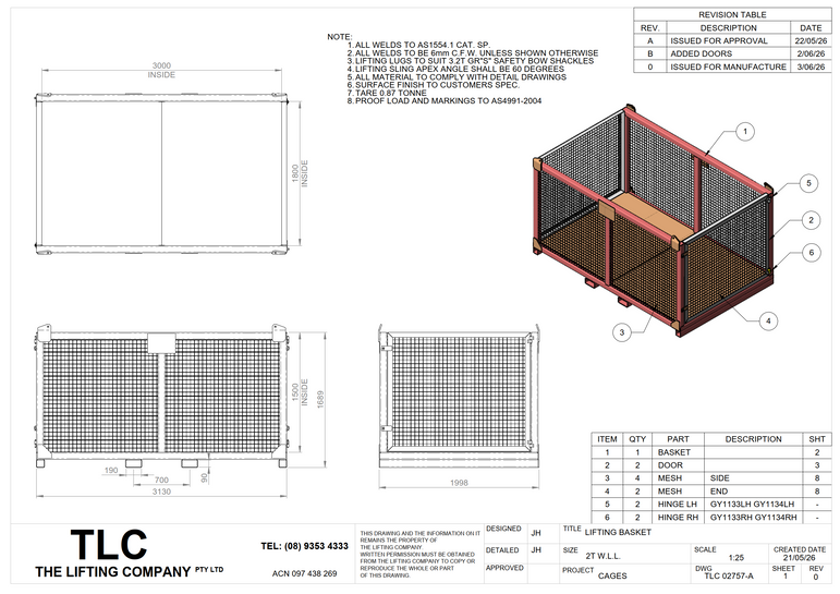2T Lifting Cage(3m Wide)