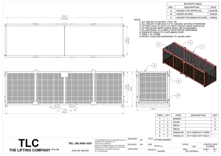 3T Lifting Cage(5.5m Wide)
