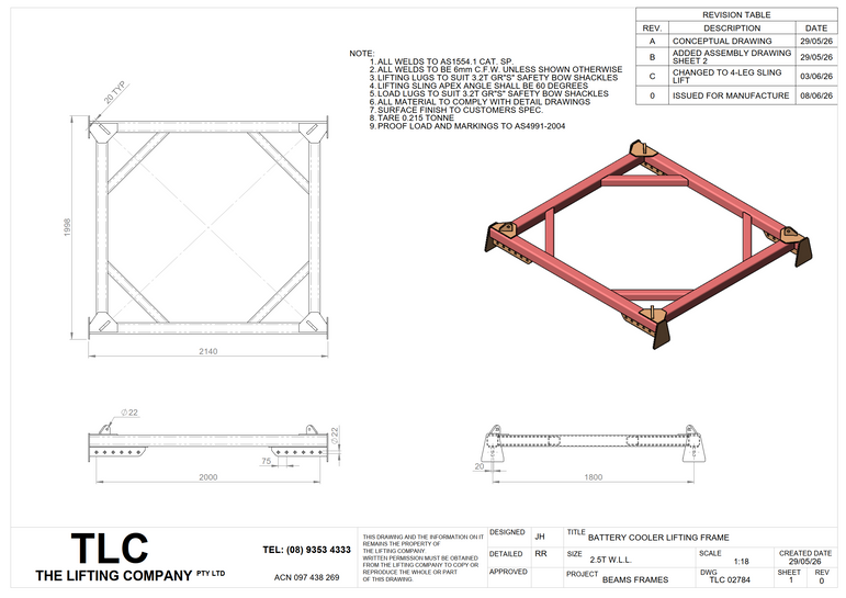 2.5T Spreader Frame TLC