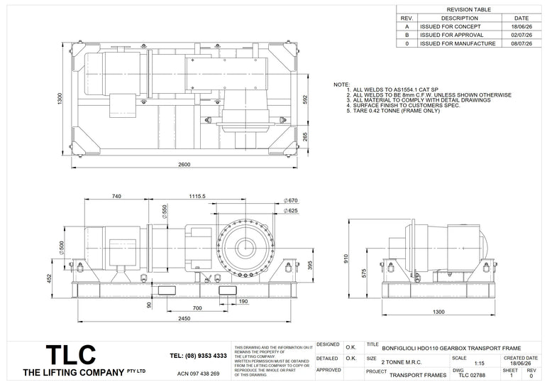 2T Bonfiglioli Gearbox Transport Frame TLC