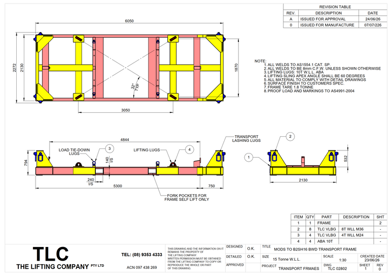 15T B2SH16 BWD Transport Frame TLC
