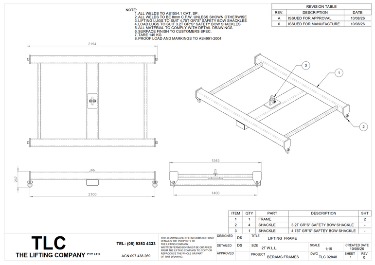 2T Cage Lifting Frame TLC