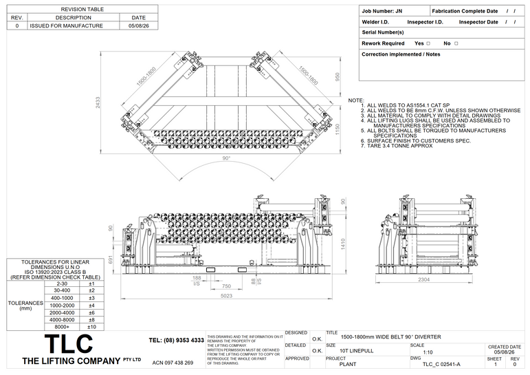 90 Degree Belt Turning Frame(1500mm-1800mm) TLC
