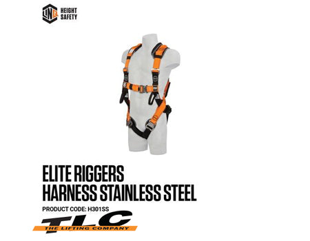 Elite Riggers Harness Stainless Steel - Standard (M - L) cw Harness Bag (NBHAR)