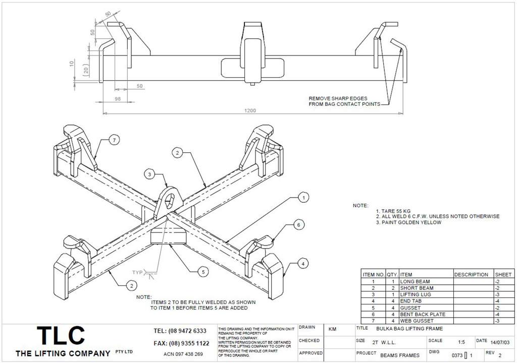 2t bulka bag lifting frame