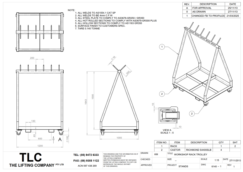 Site Plan Rack Workshop rack trolley
