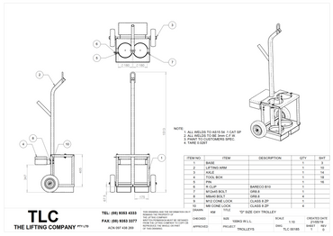 100kg 'D Size' Gas Bottle Trolley