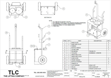 Oxy / Acetylene Gas Bottle Trolley