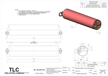 25T Conveyor Hold Back Beam (2200mm) TLC