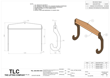 1T Mandrel Lifting Hook TLC