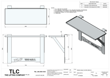 10KG Clip On Aluminum Handrail Work Tray TLC